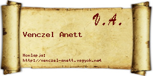 Venczel Anett névjegykártya