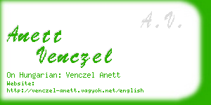 anett venczel business card